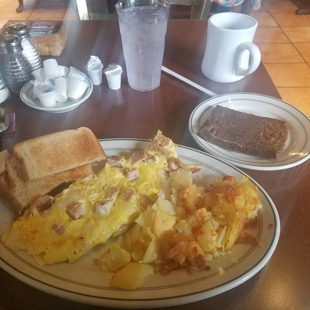 Omelette Home Fries Scrapple
