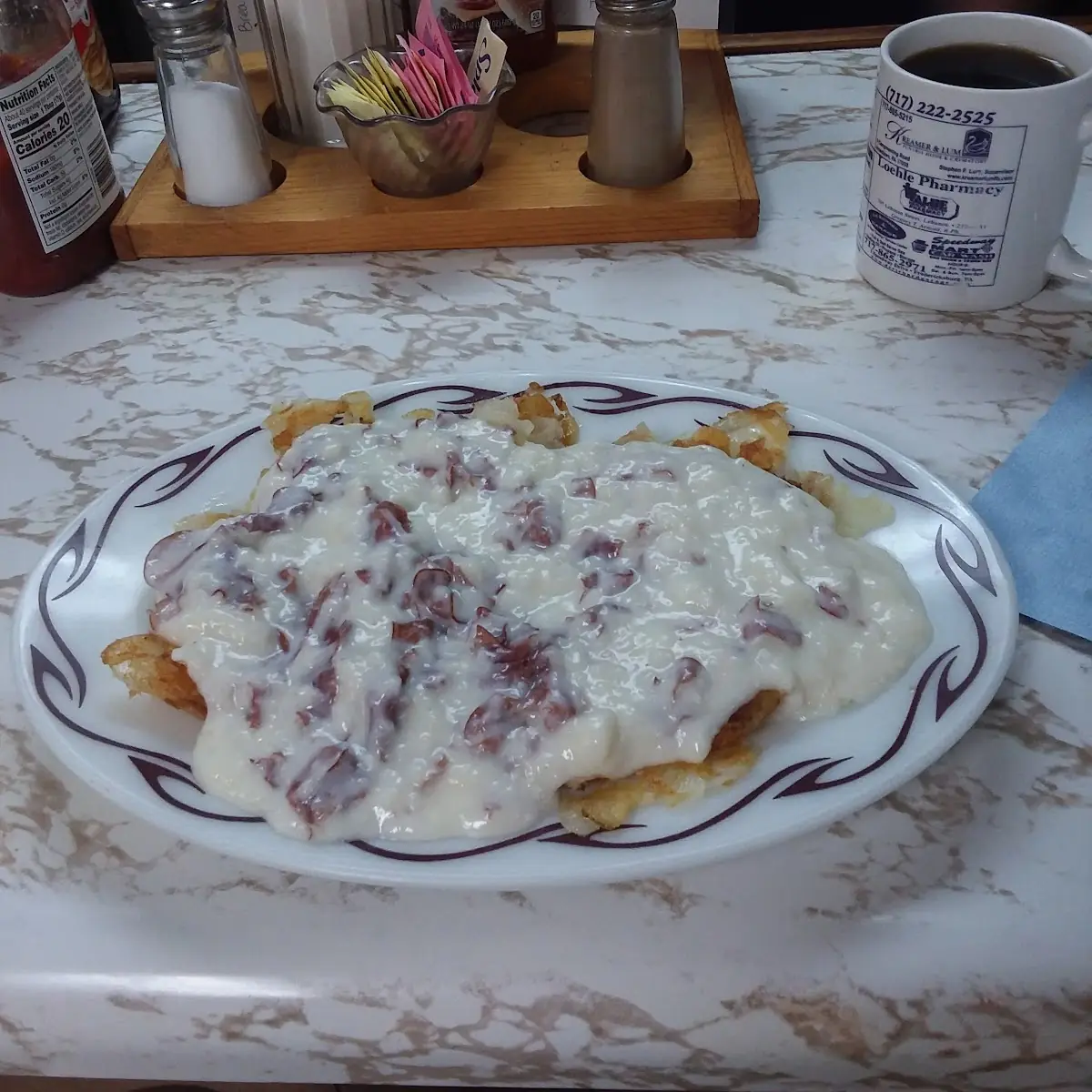 Chipped Beef on Toast & Hurofries