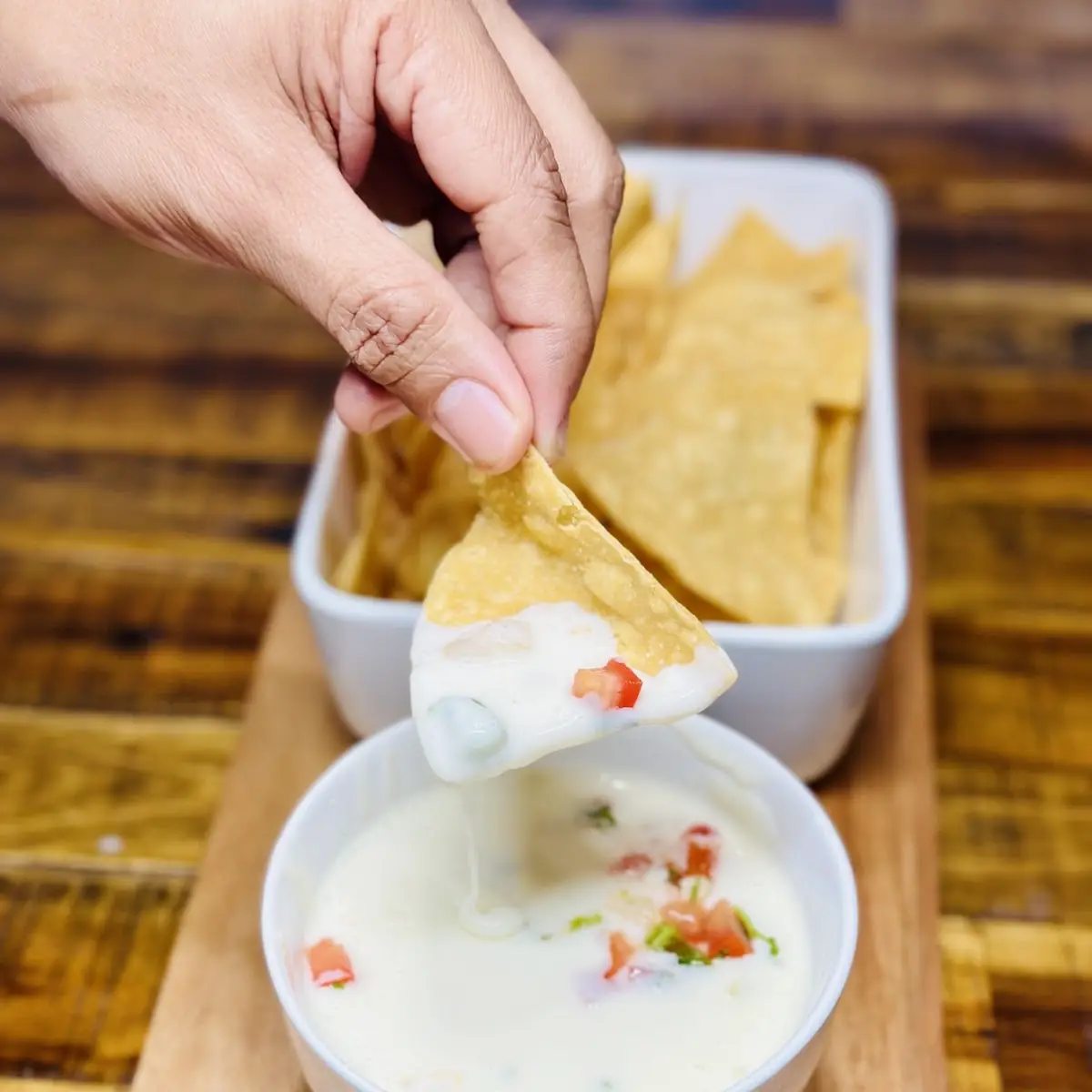 Queso Cheese Dip with Chips & Salsa