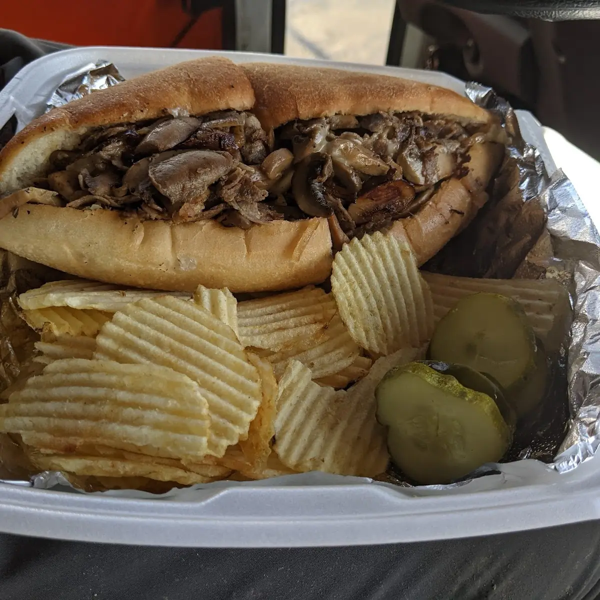 Cheese Steak with Mushrooms and Onions