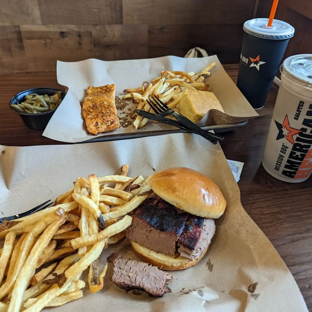 Brisket Sandwich and Smoked Salmon