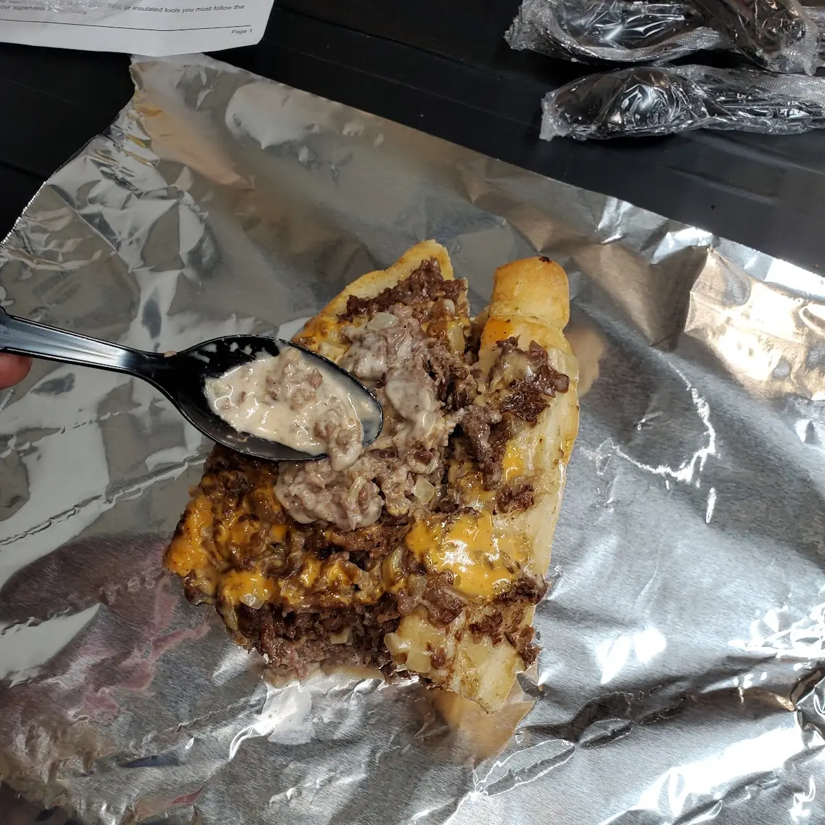 Cheese Steak with Meat Heads Sauce