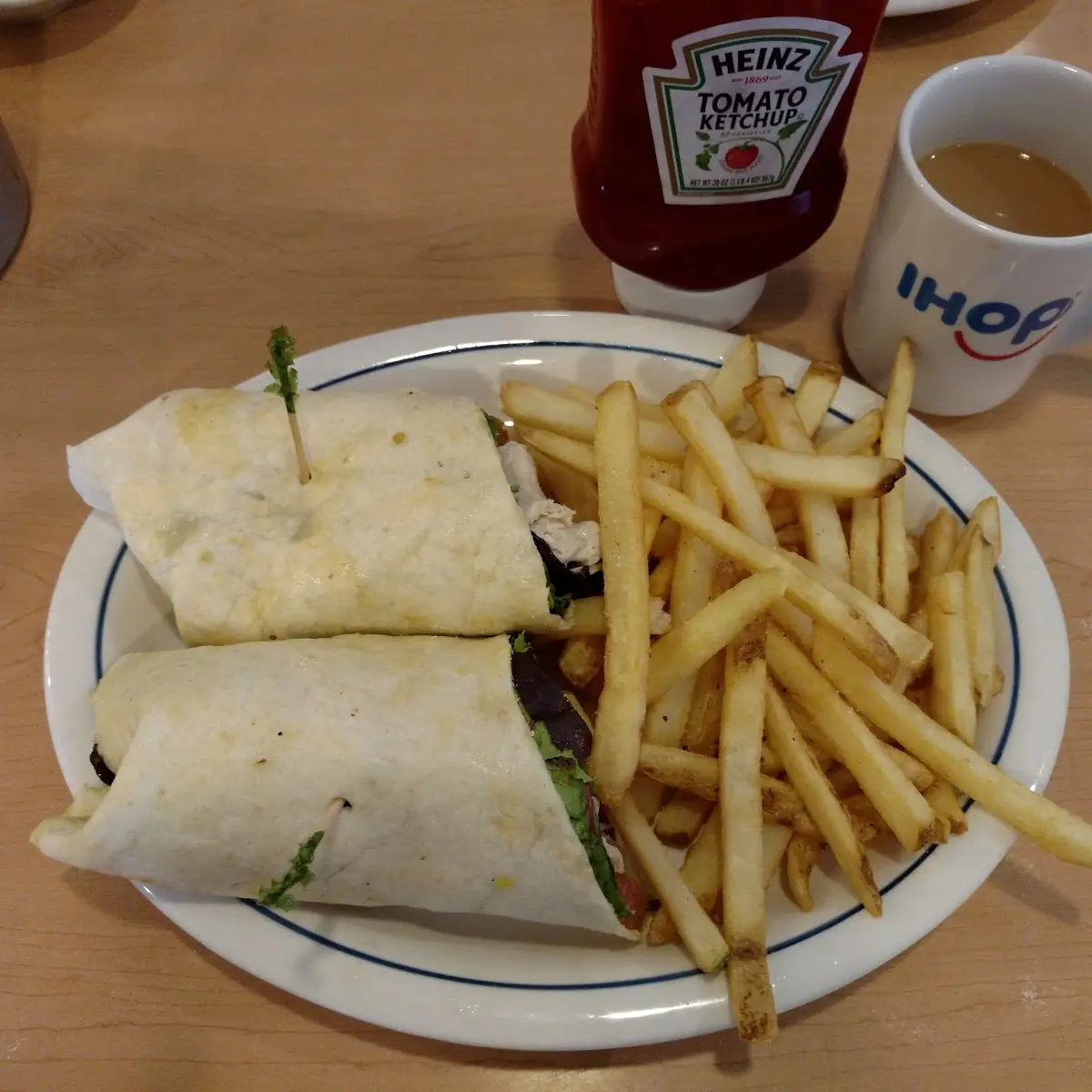 Chicken Avocado Bacon Wrap with Fries