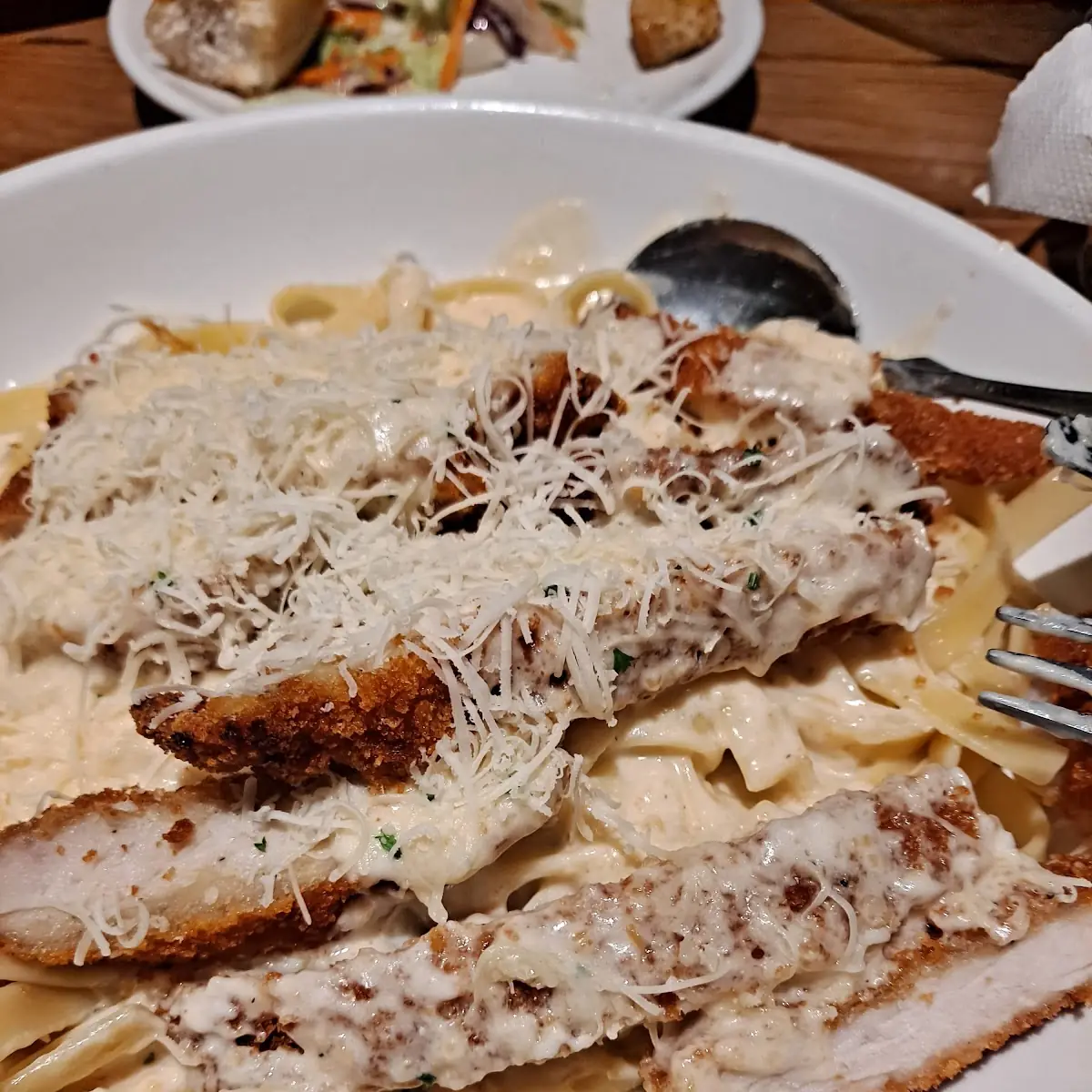 Crispy Chicken Alfredo Pasta