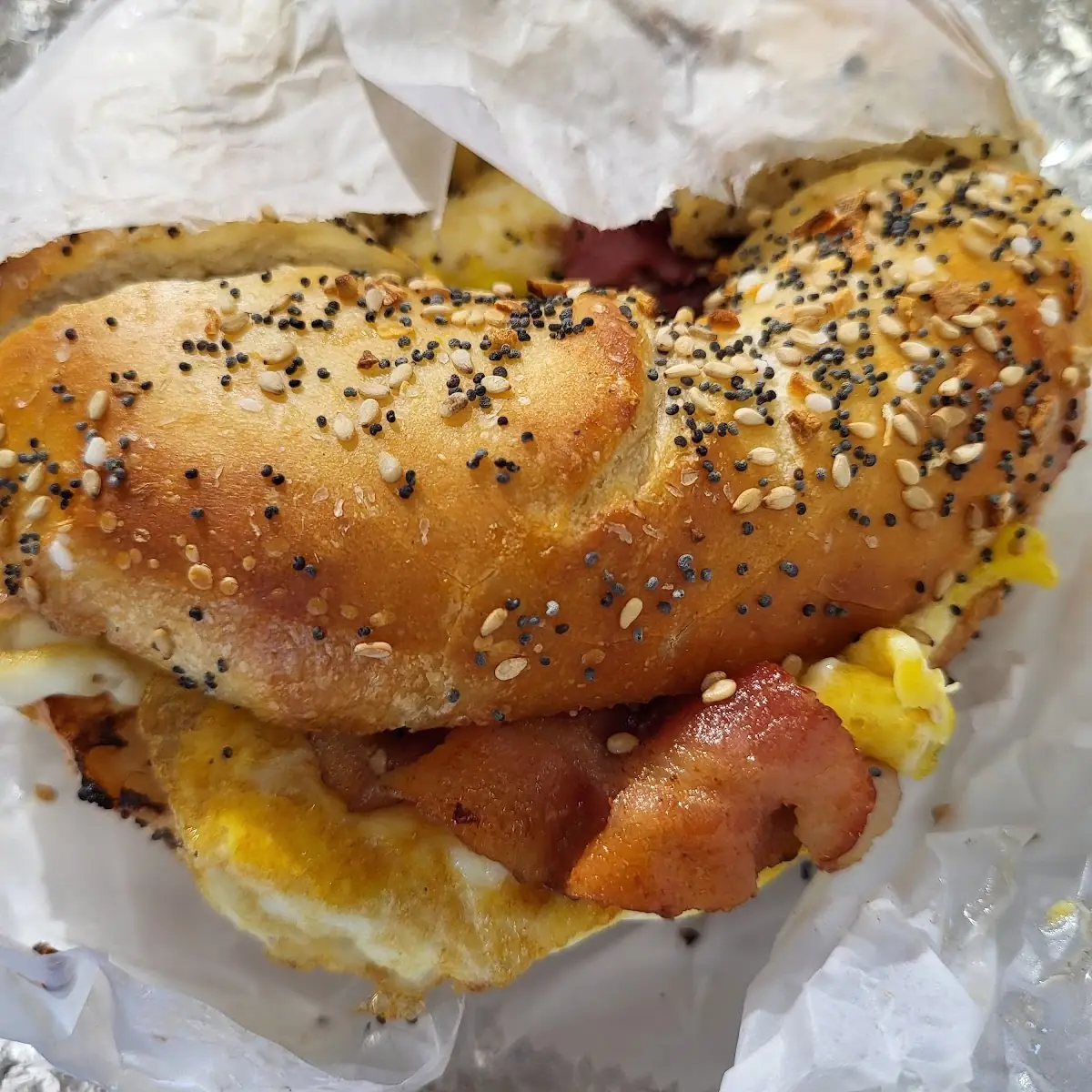 Bacon Egg and Cheese Bagel Sandwich