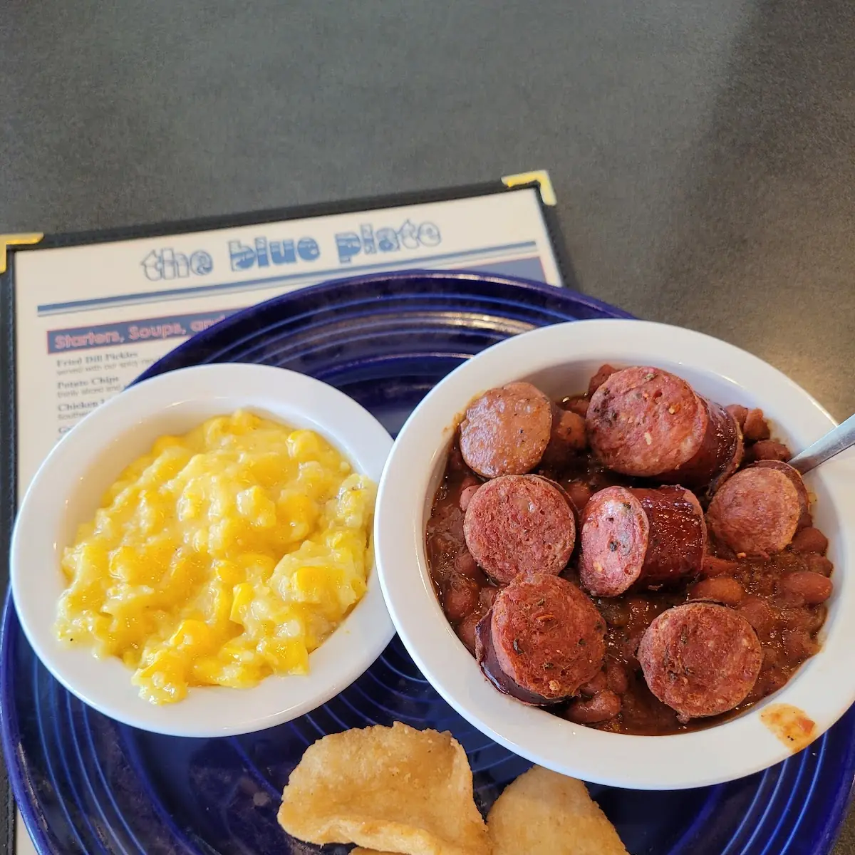 Creamed Corn Red Beans and Rice and Fried Cornbread
