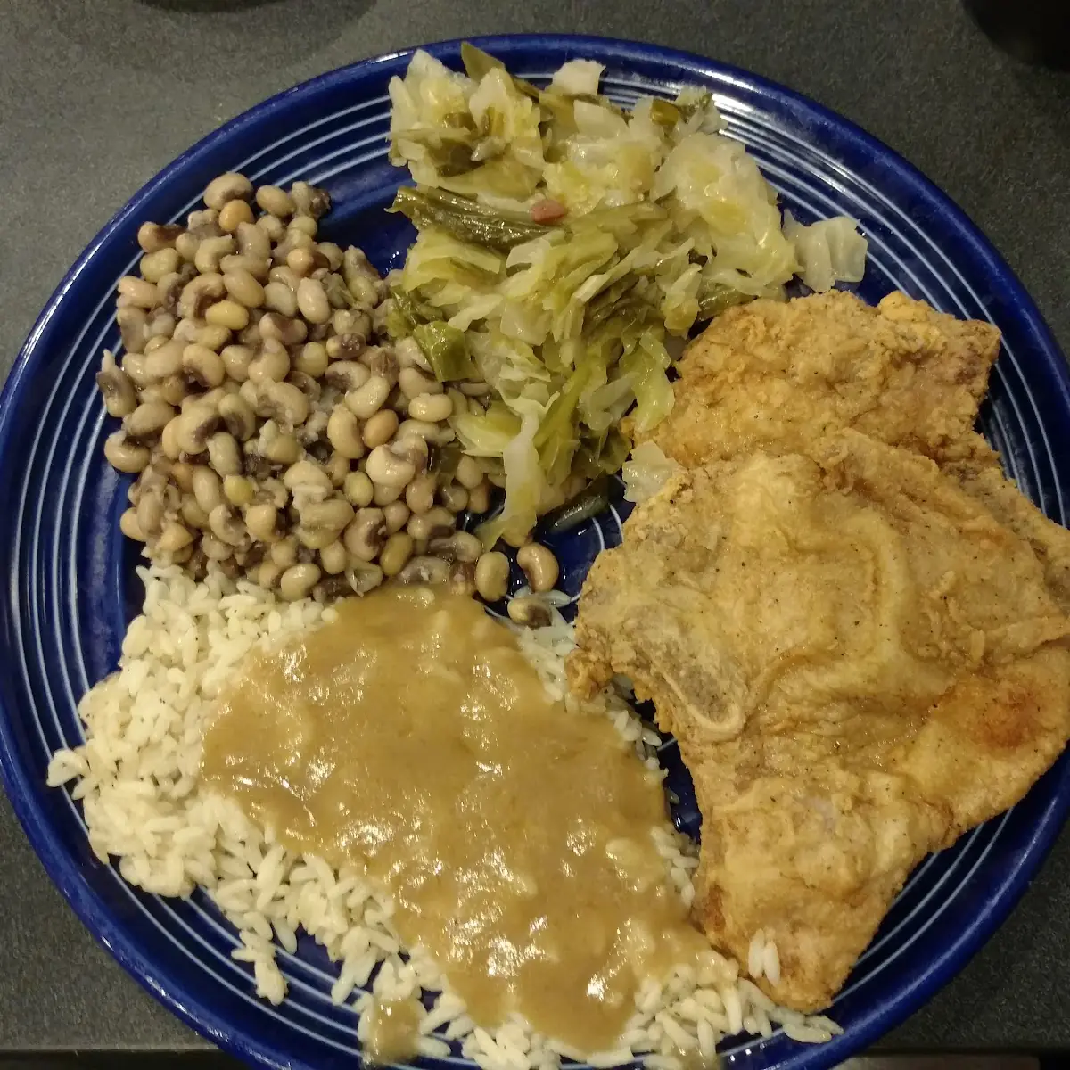 Fried Pork Chop Rice and Gravy