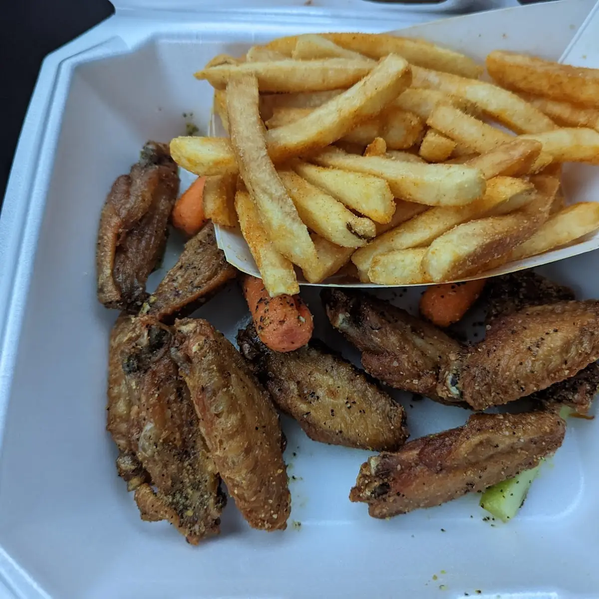 Lemon Pepper Wings and Fries