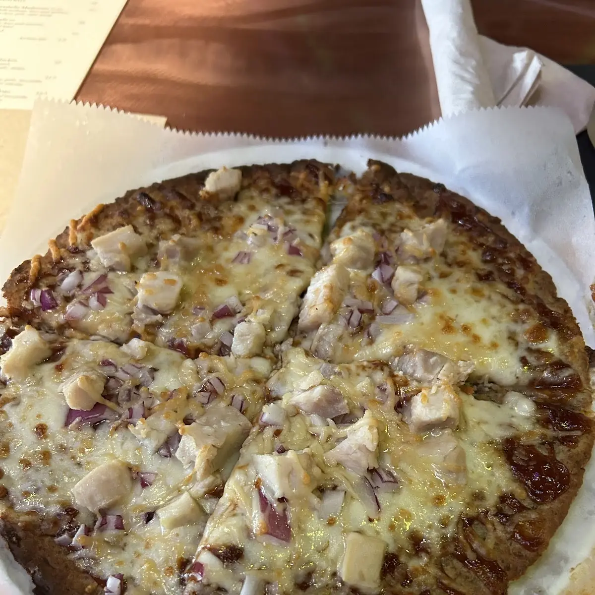 BBQ Chicken Pizza on GF Crust