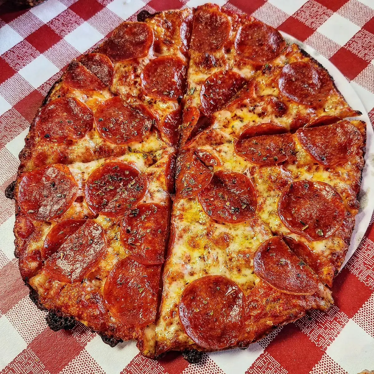 Thin Crust Meat Lovers Pizza and Ravioli