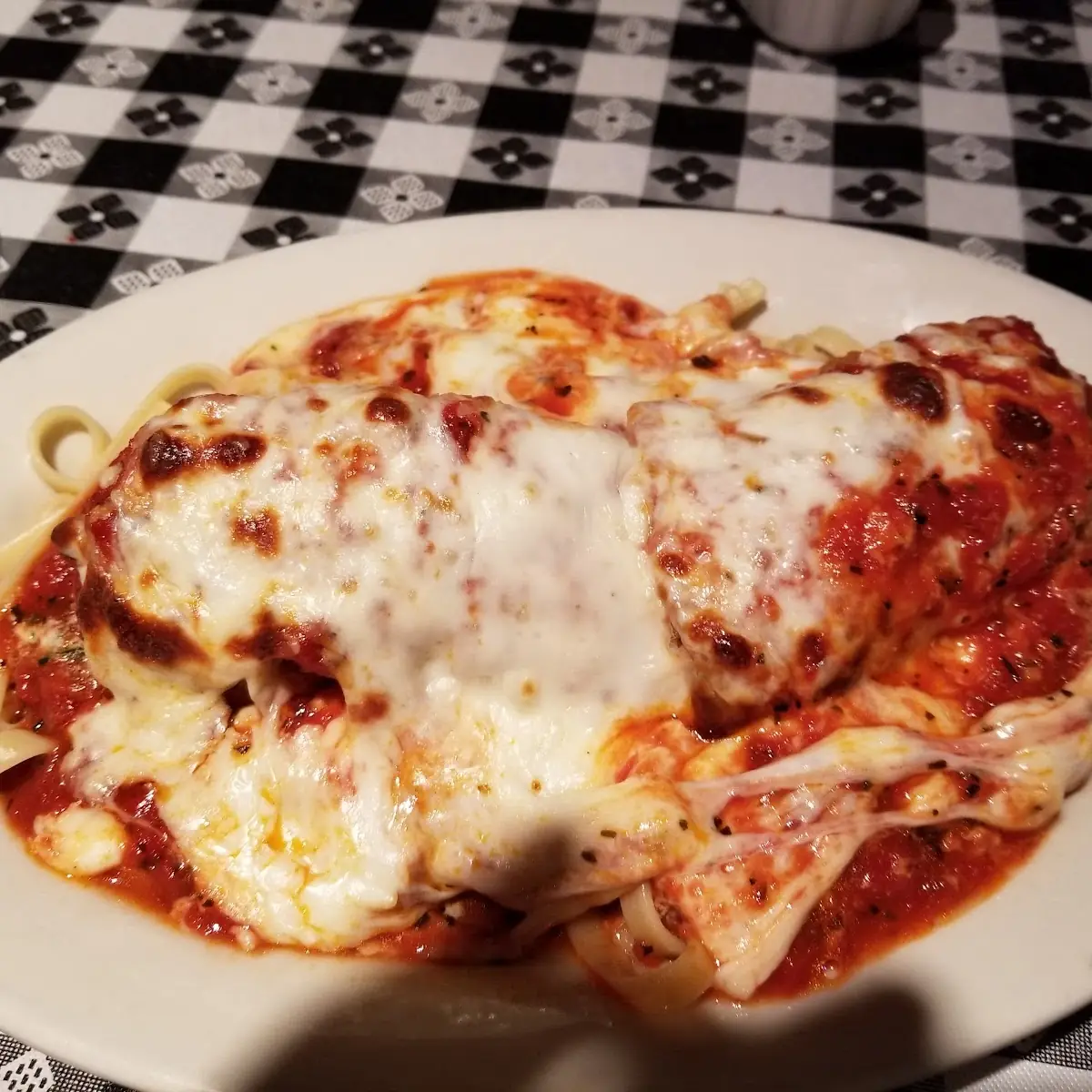 Eggplant Parmigiana with Fettuccini