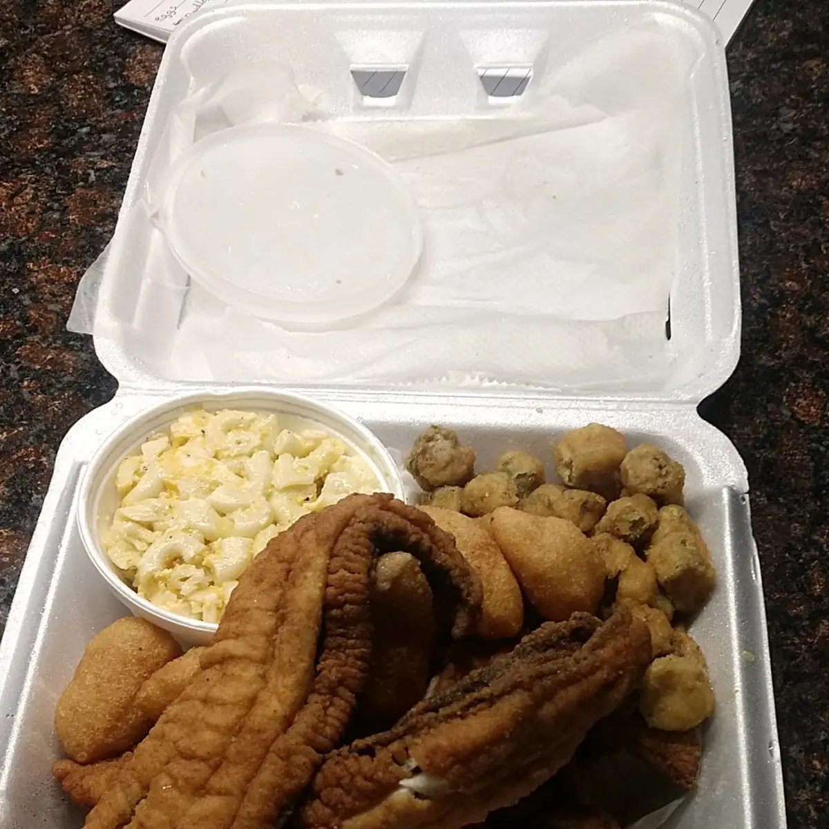Fillet Flounder Fried Okra Fried Shrimp