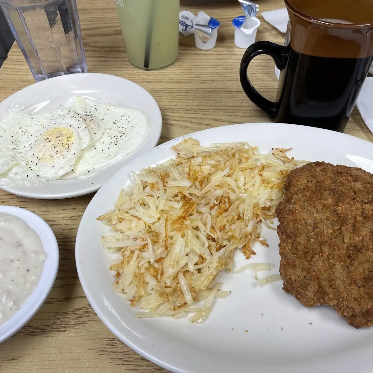 Chicken Fried Steak with Eggs and Gravy on the Side
