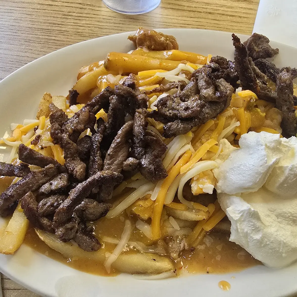 Steak Chile Cheese Fries with Cheese