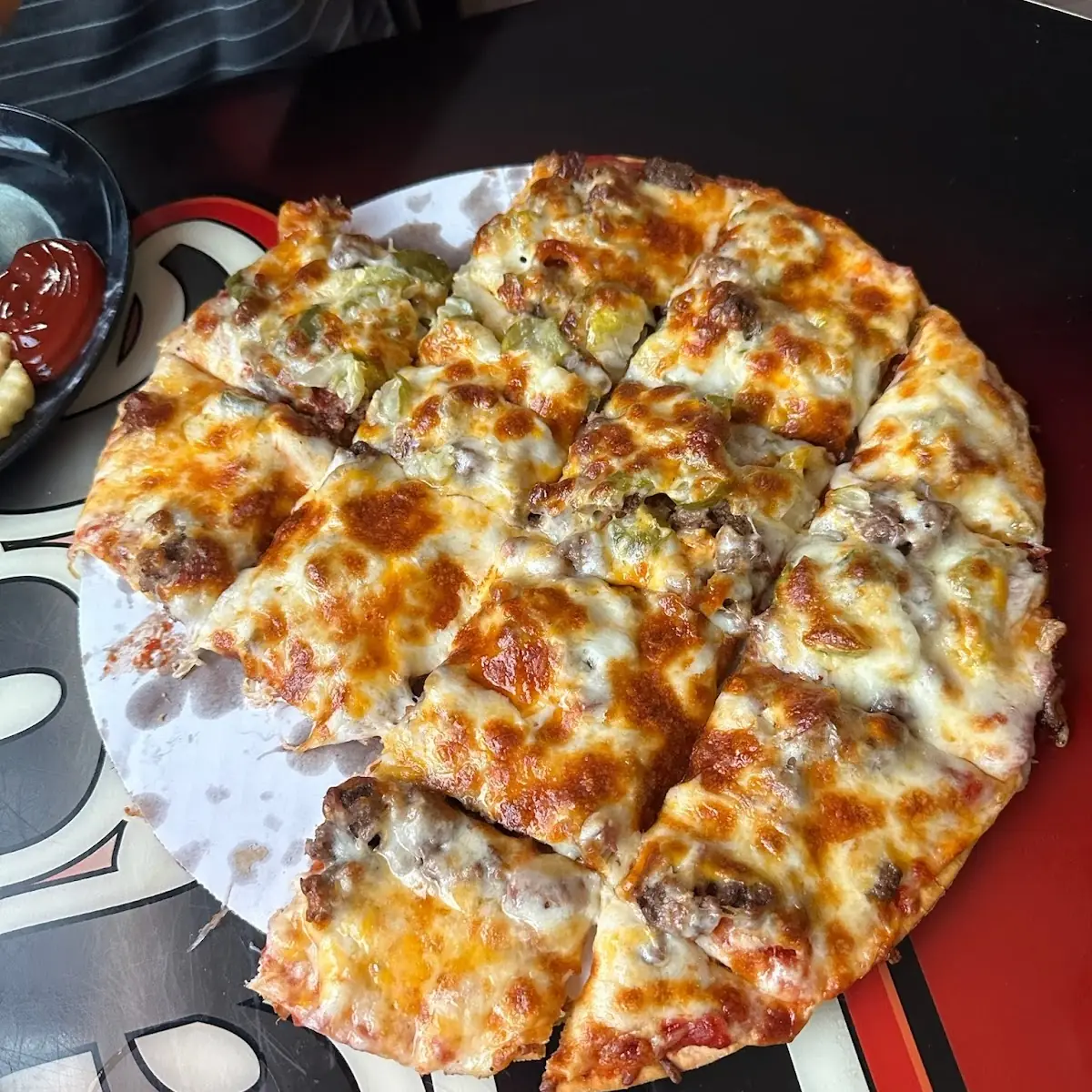 Cheeseburger Pizza Half Pickles
