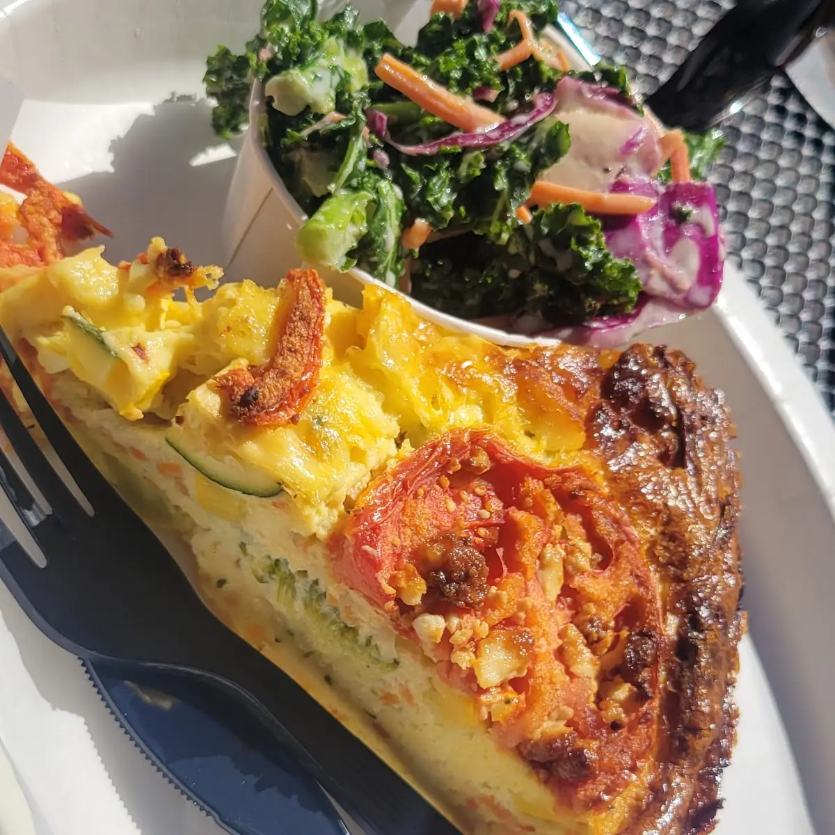 Veggie Quiche and Kale Salad