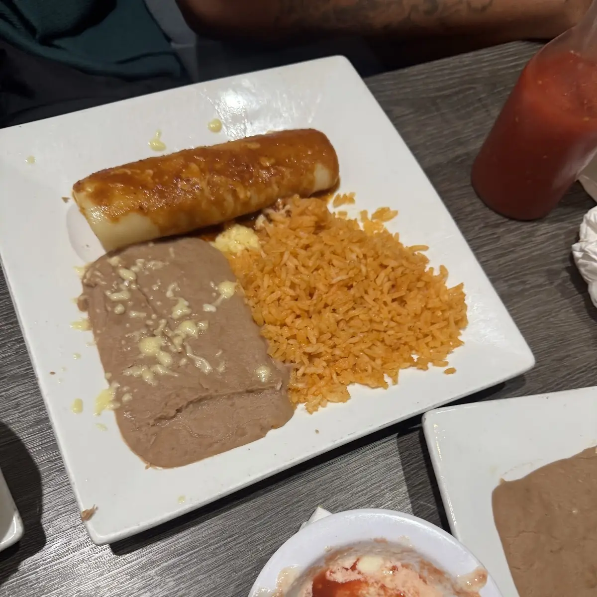 Enchilada Plate with the Red Sauce