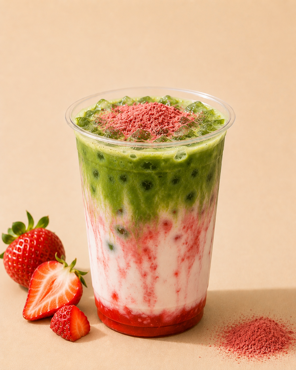 Iced Strawberry Matcha Latte