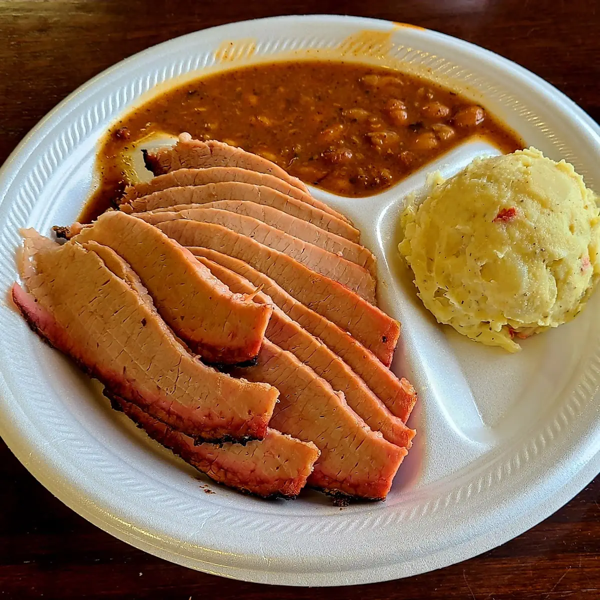 Lean and Thin Brisket Beans and Potato Salad