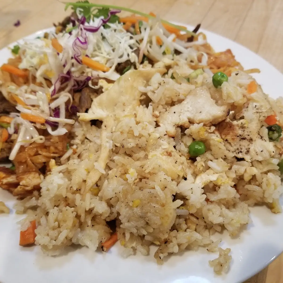 Beef Pad Thai and Chicken Fried Rice