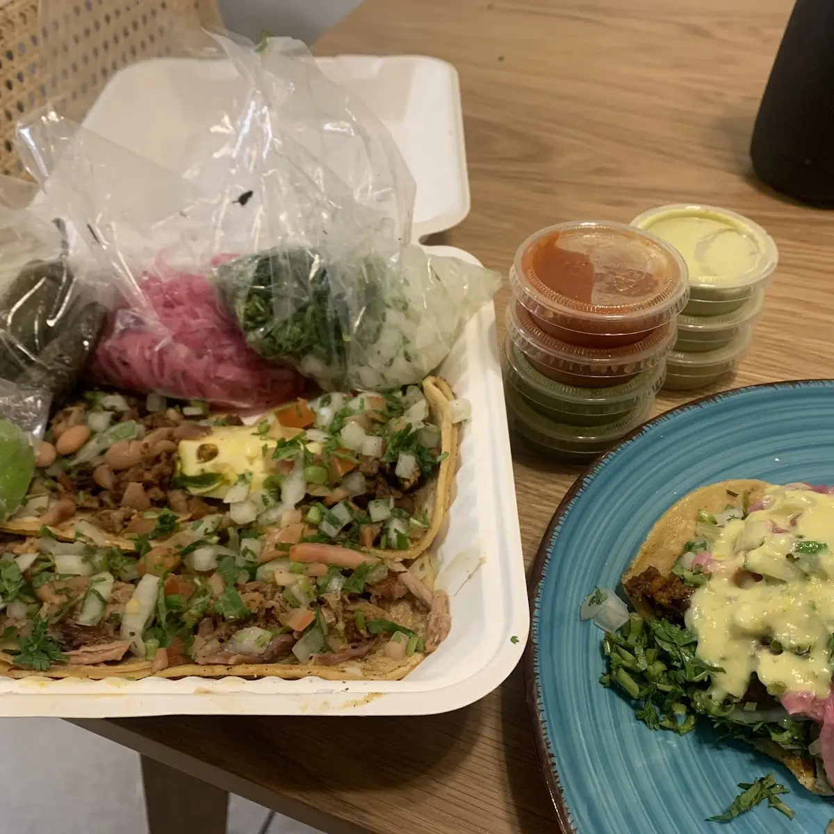 Asada Carnitas and Chicken Tacos