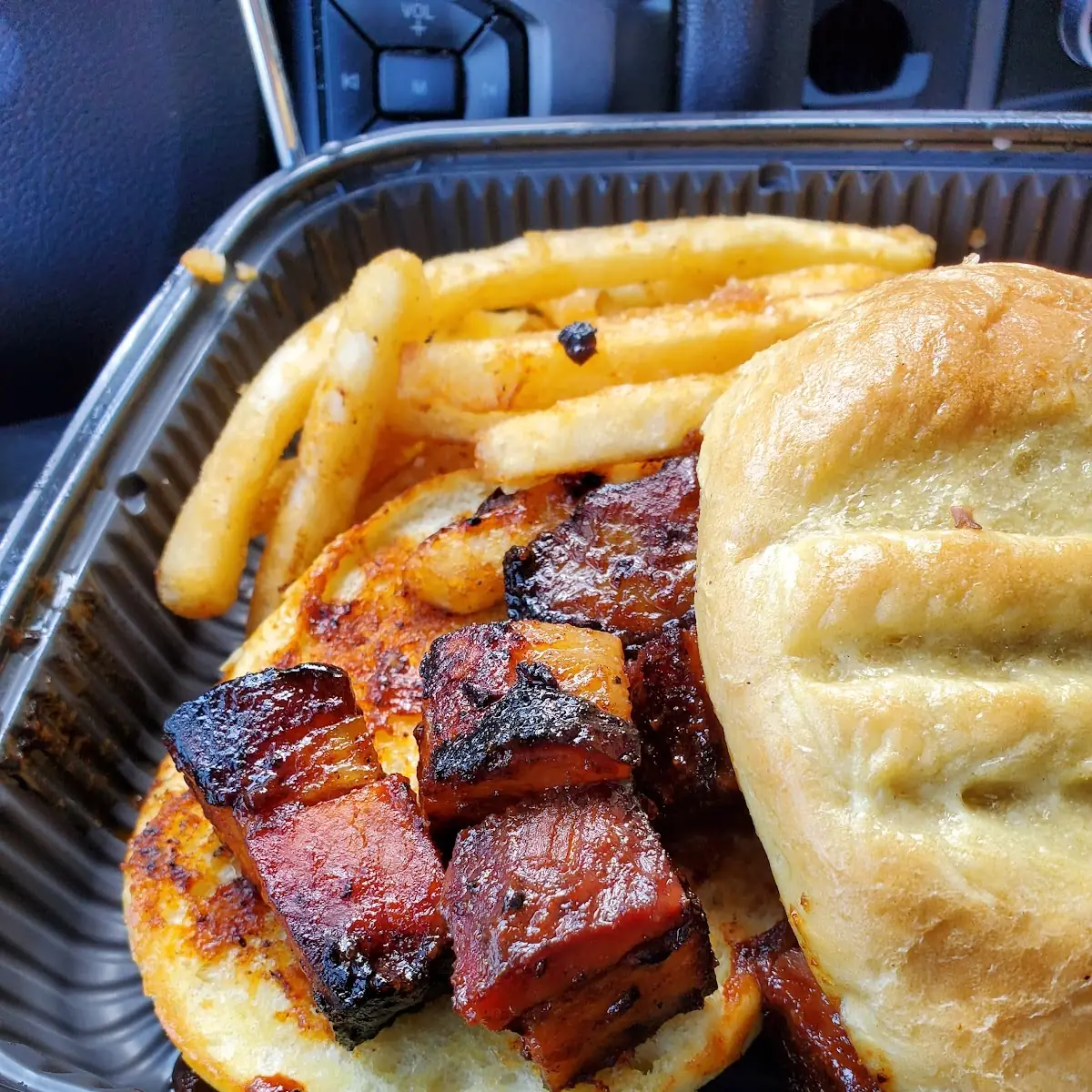 Burnt Pork Ends Sandwich