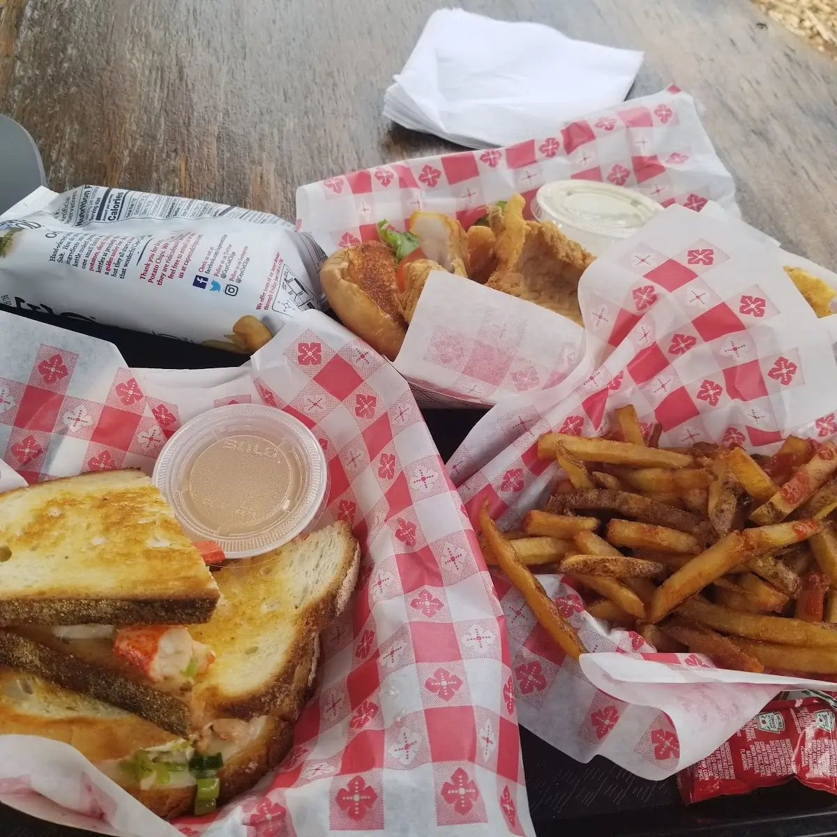 Lobster Panini Fries and Fish&Chips