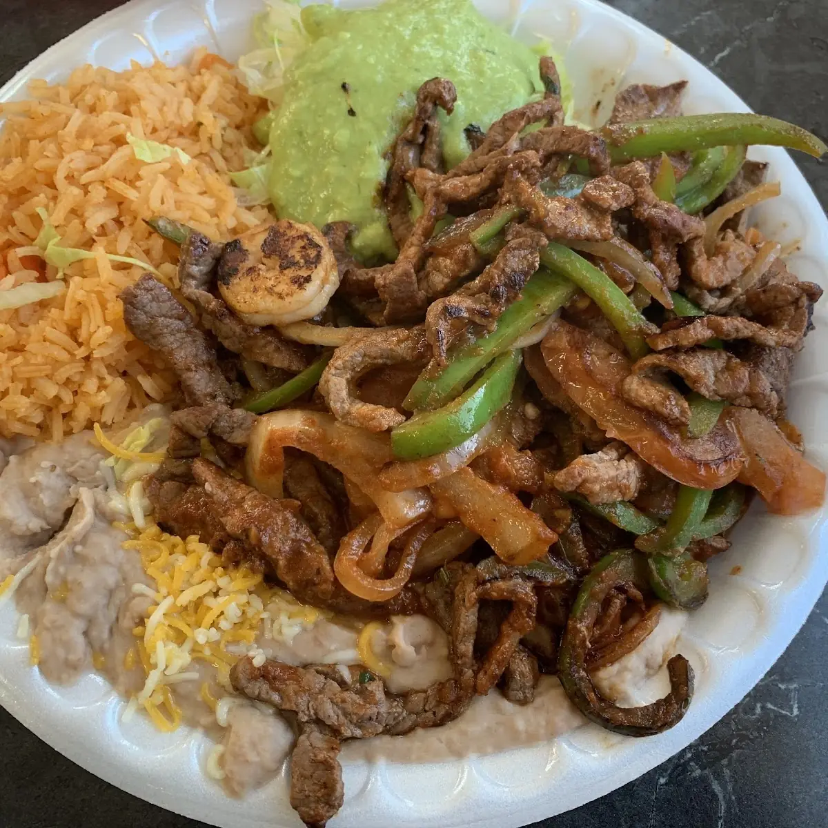 Steak & Shrimp Fajitas Plate