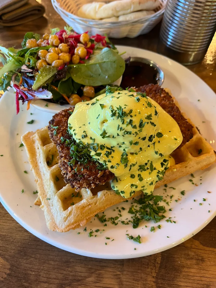 Schnitzel Waffle Benechick, Chickpea Restaurant