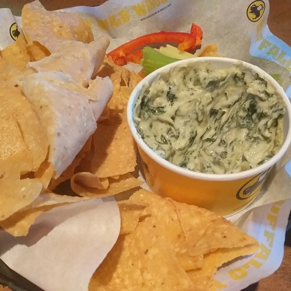 Chips with Spinach and Artichoke Dip