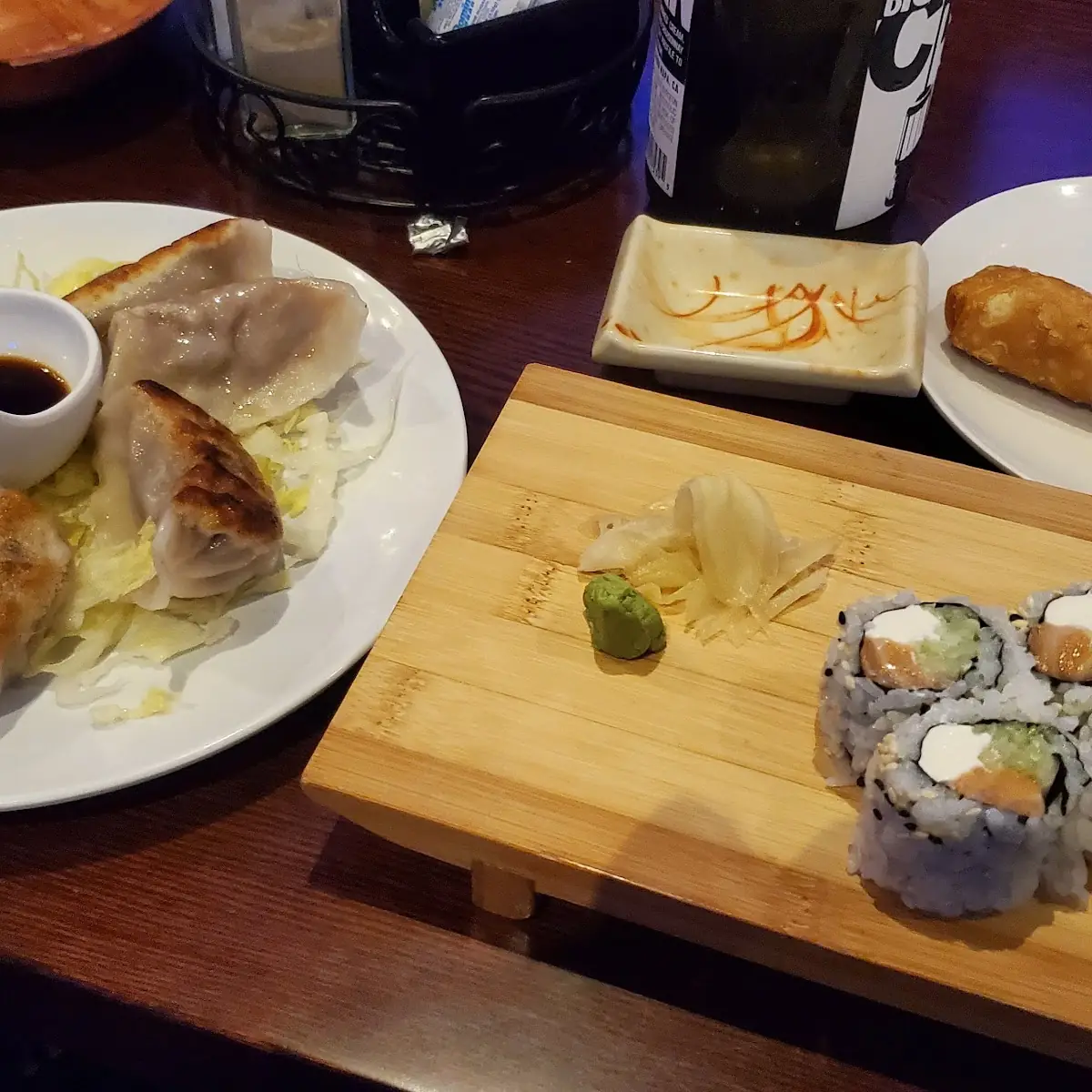 Gyoza and Philadelphia Roll