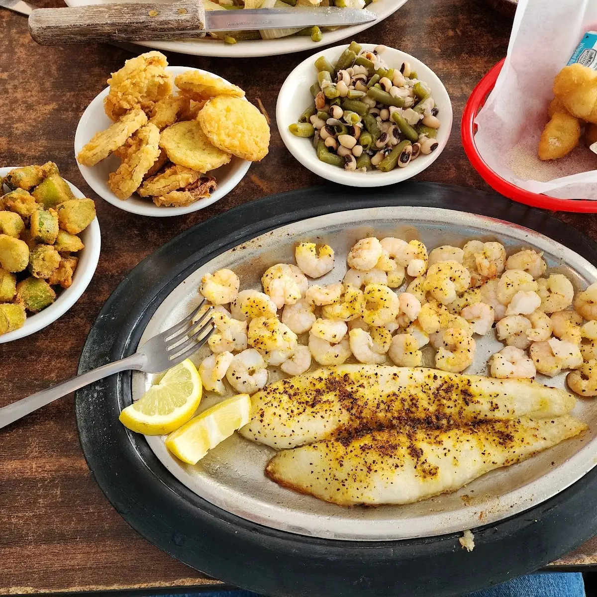 Broiled Shrimp and Catfish