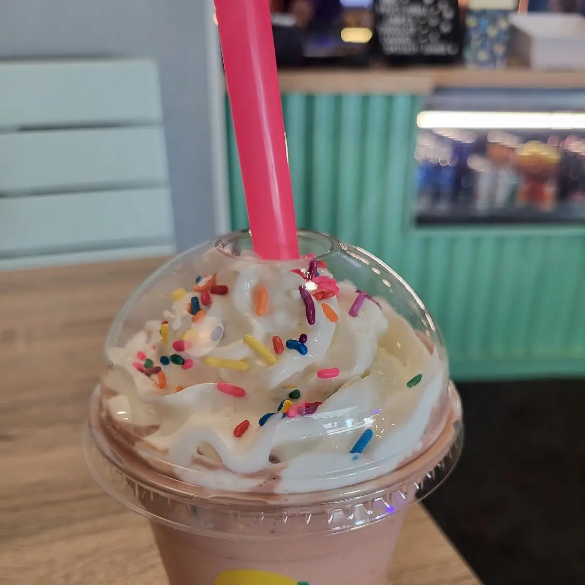 Chocolate Milkshake with Rainbow Jimmies