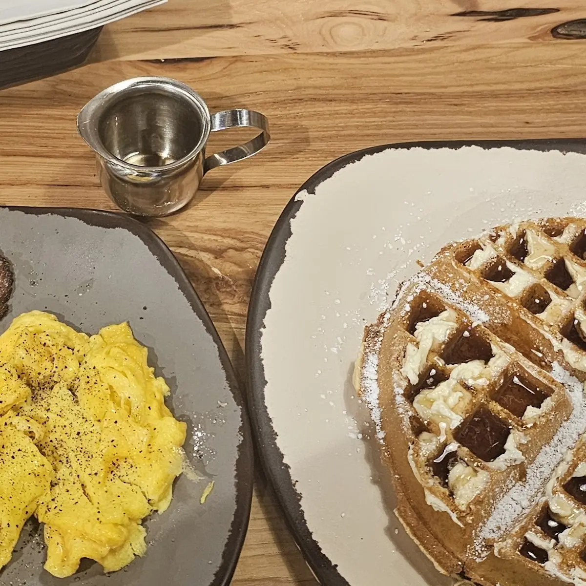 Waffle Eggs and Smoked Bacon
