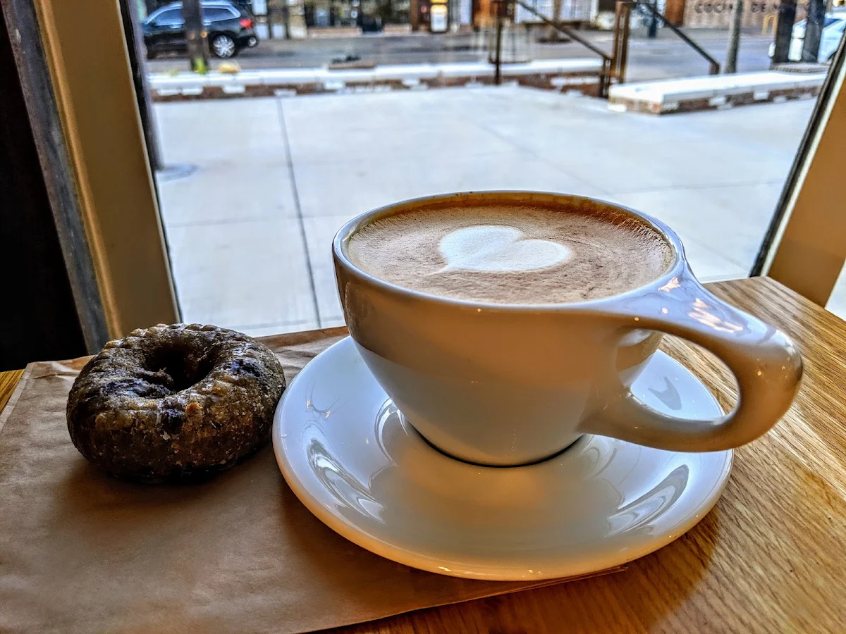 Blueberry Donut and Vanilla Latte