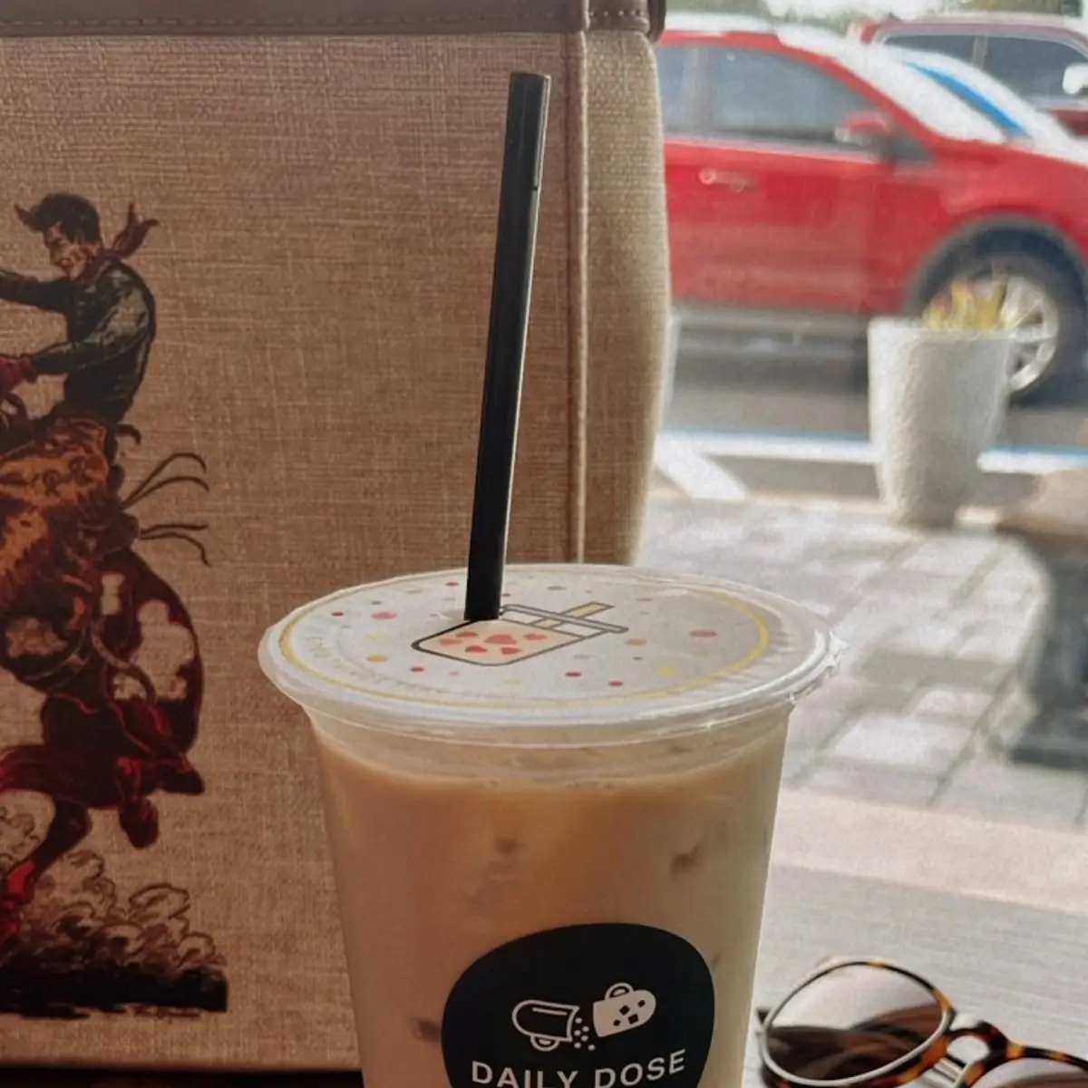 Large Pumpkin Spice Iced Coffee with Half and Half