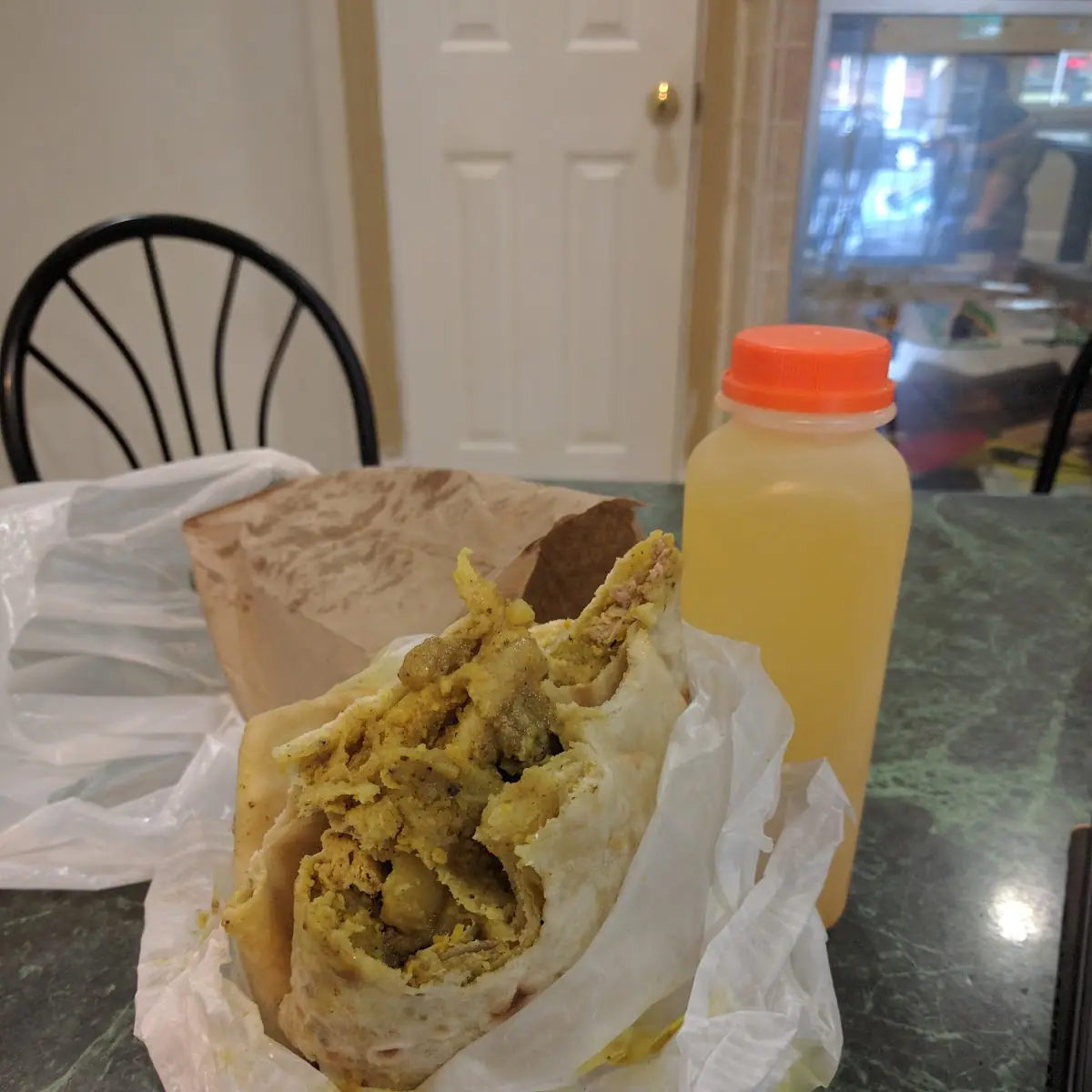 Curry Goat Roti Wrap