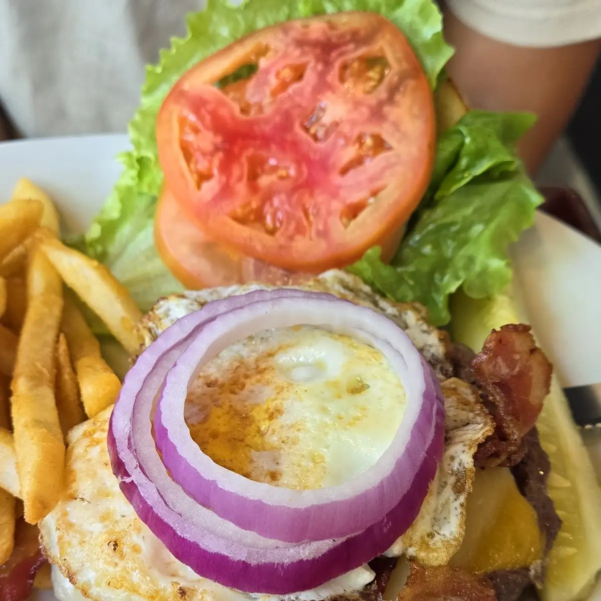 Mushroom Burger and Fries