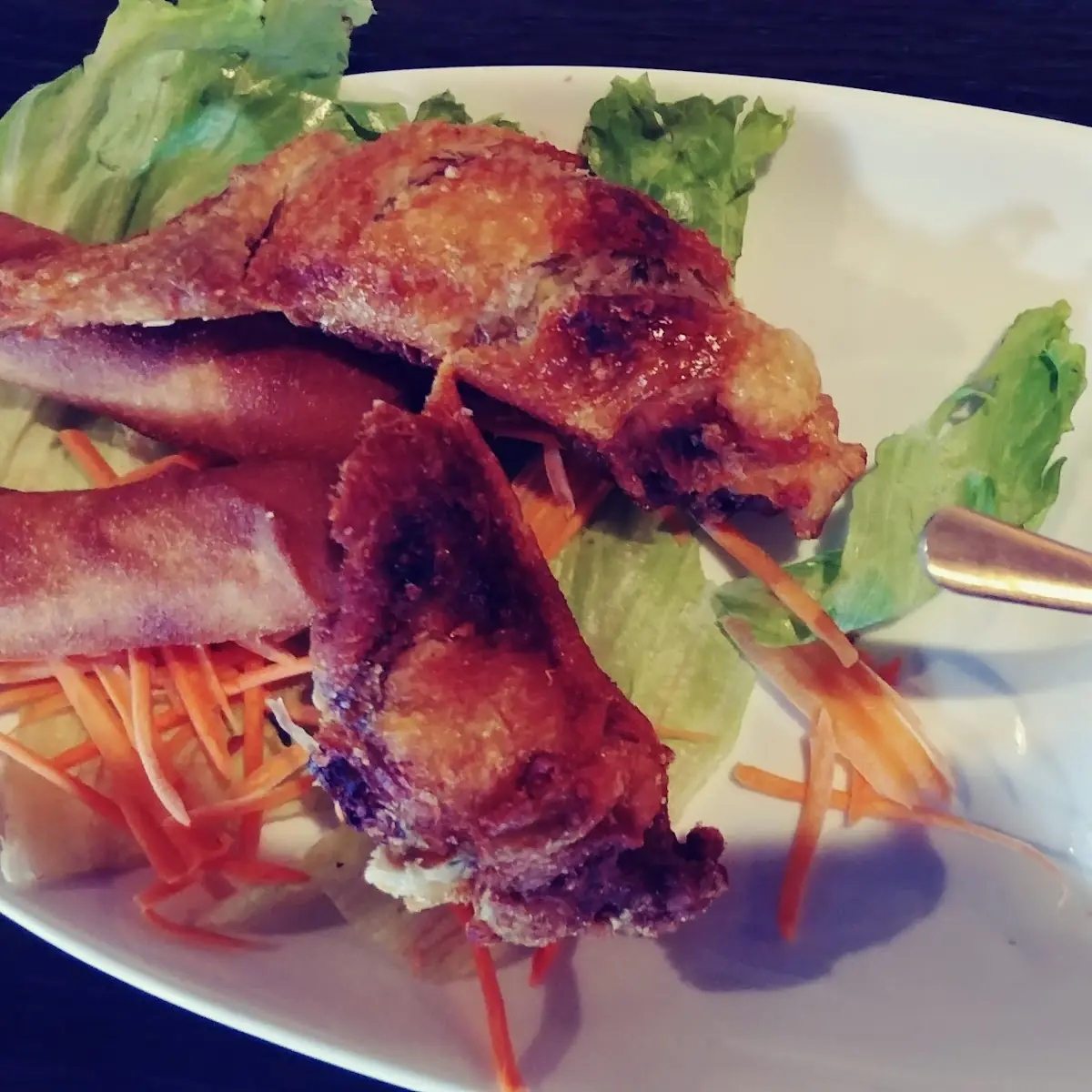Chicken Wings and Egg Rolls