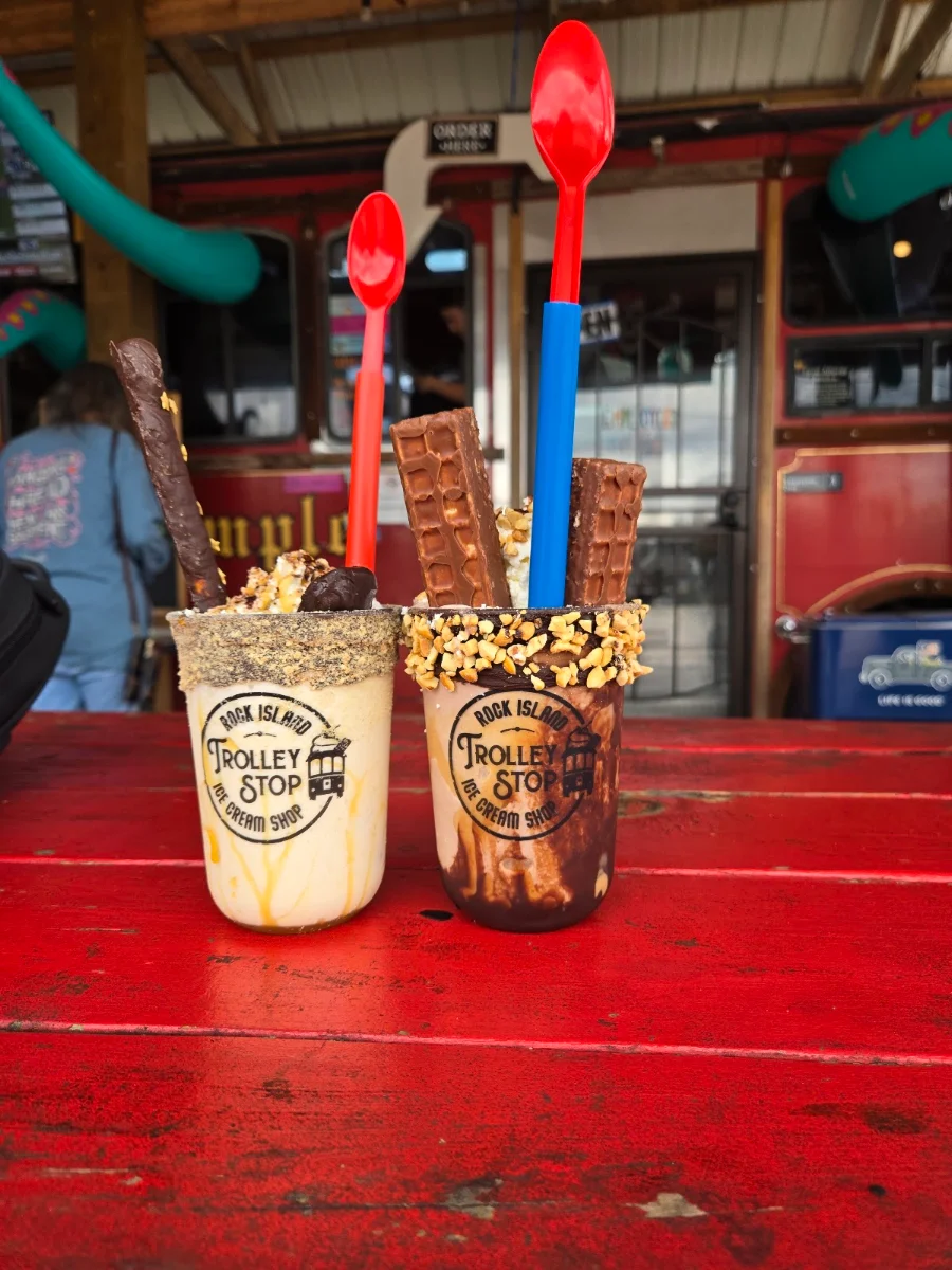 Butter Beer Shake and Chocolate Peanut Crunch Shake