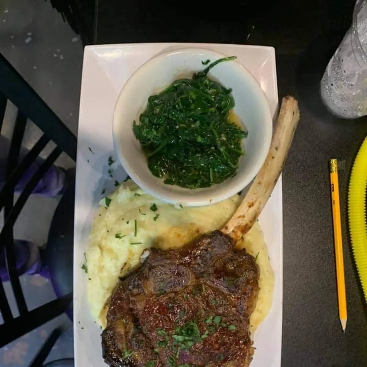 Mashed Potatoes Spinach N Meat