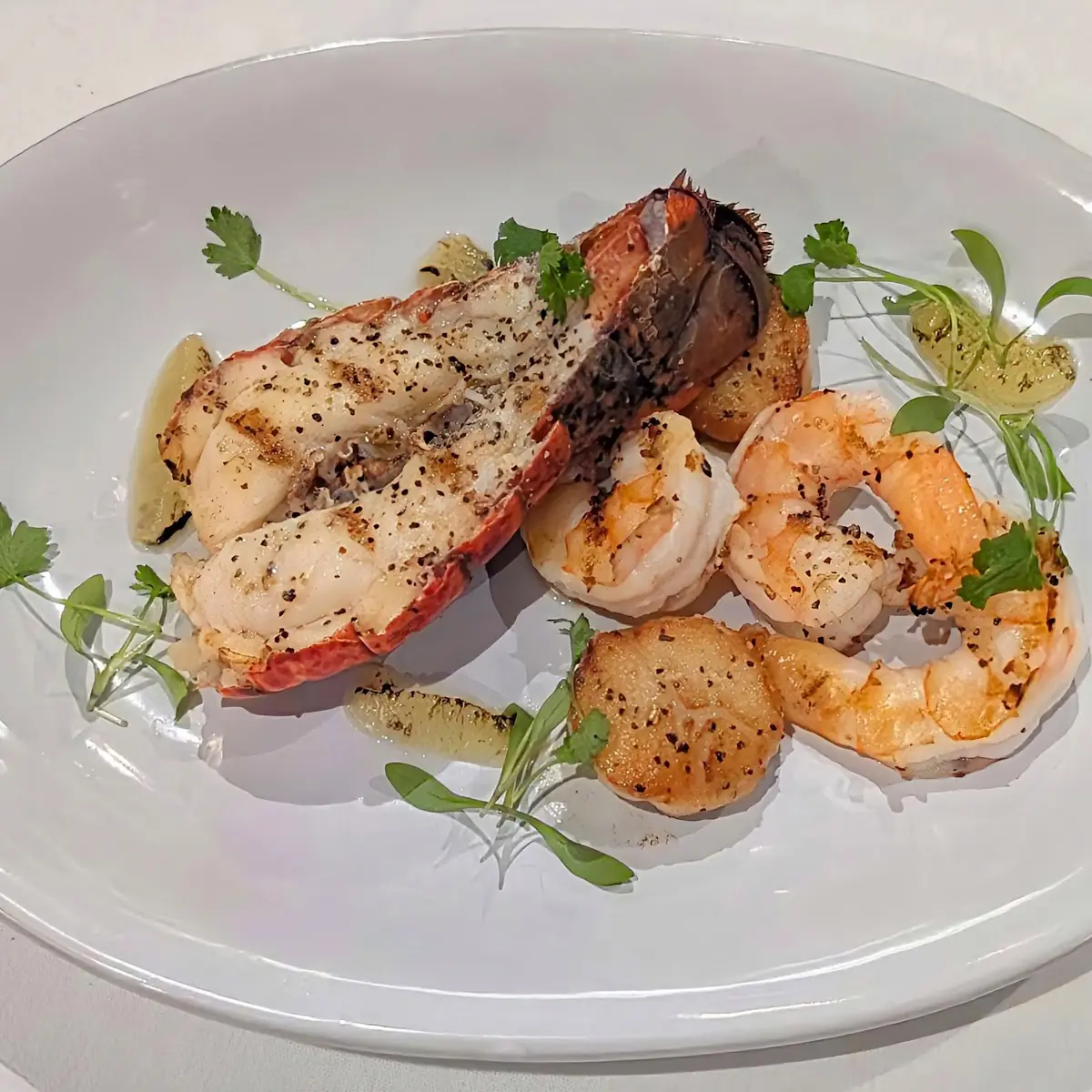 Scallops and Grilled Shrimp