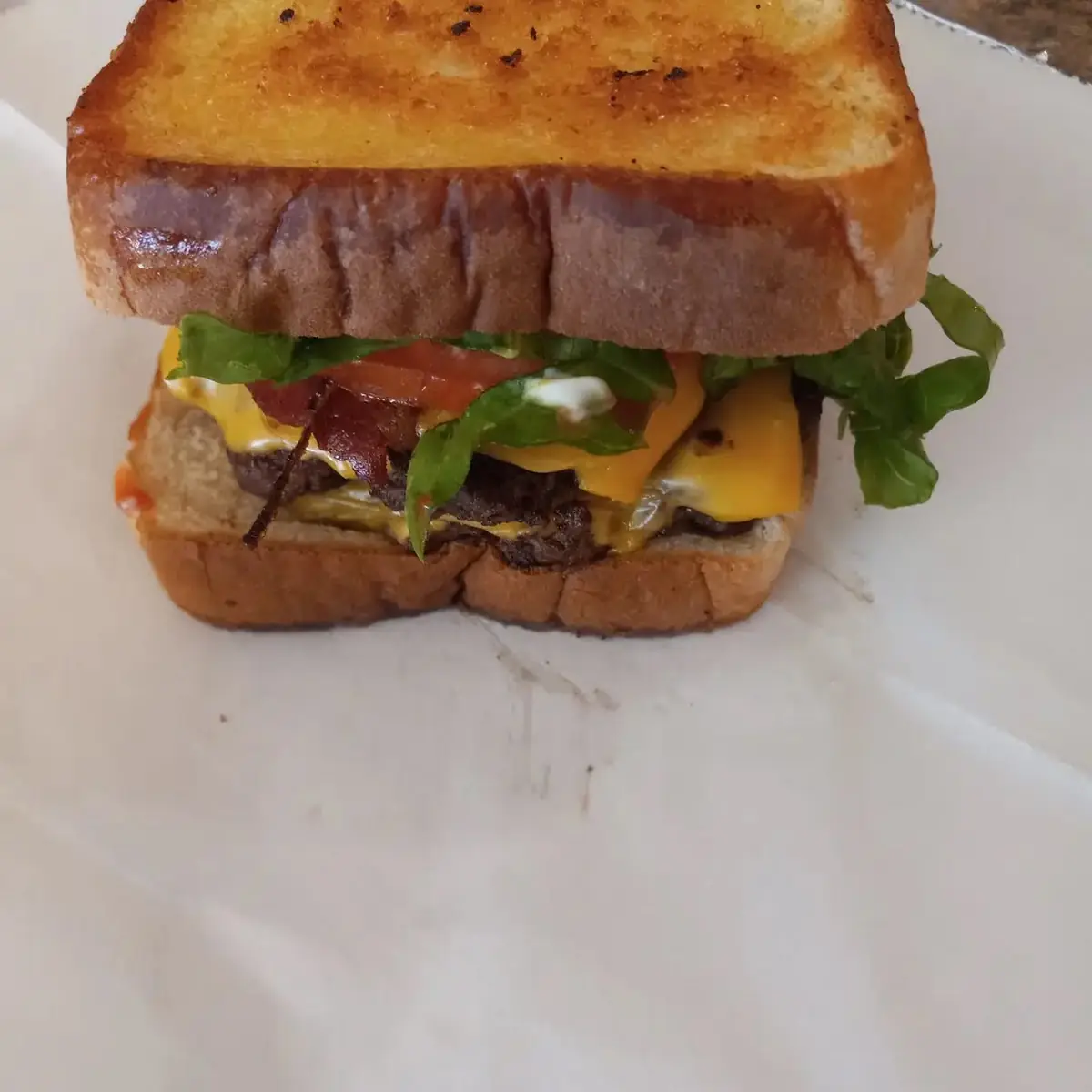 Cheeseburger on Texas Toast