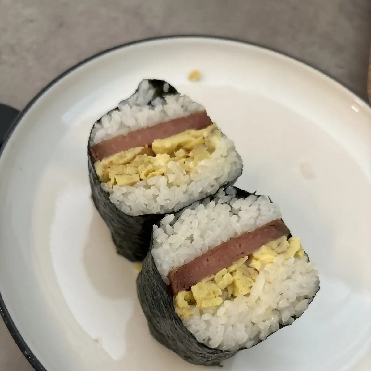 Lunch Spam Musubi with Miso Soup