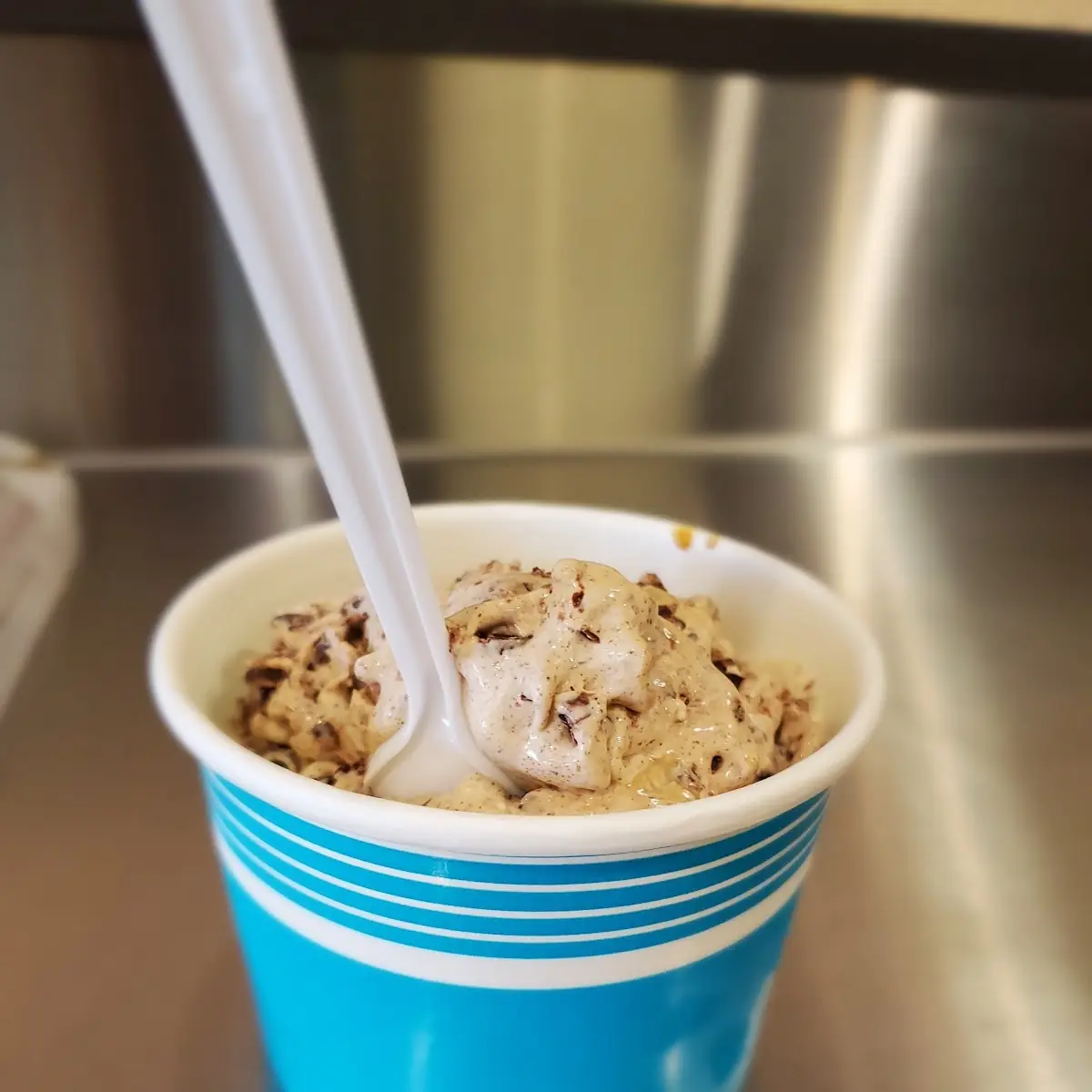 Vanilla Ice Cream Mixed with Coffee and Chocolate Chips