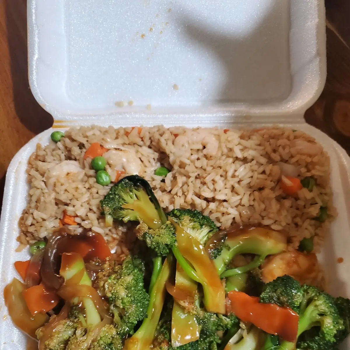 Shrimp and Broccoli with Shrimp Fried Rice