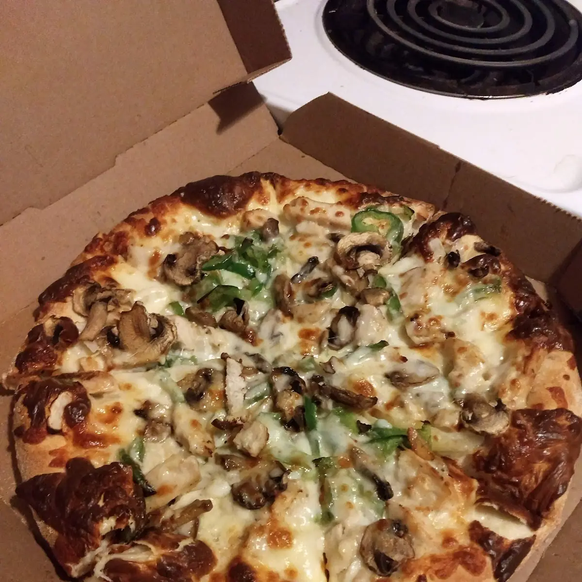 Philly Cheese Steak Pizza with Chicken Well Done