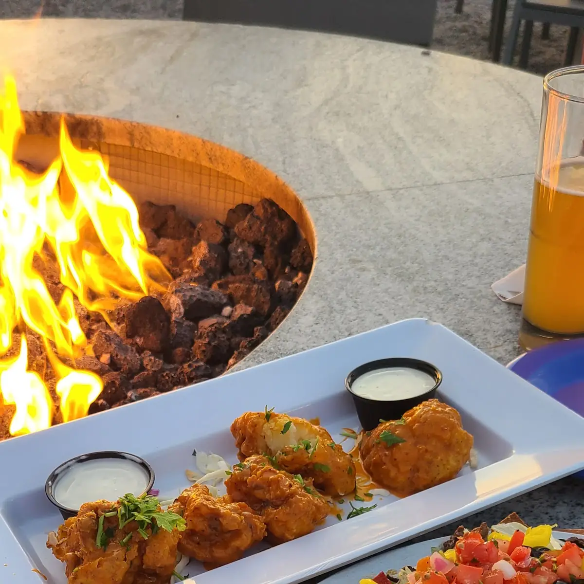 Buffalo Cauliflower & Steak Nachos