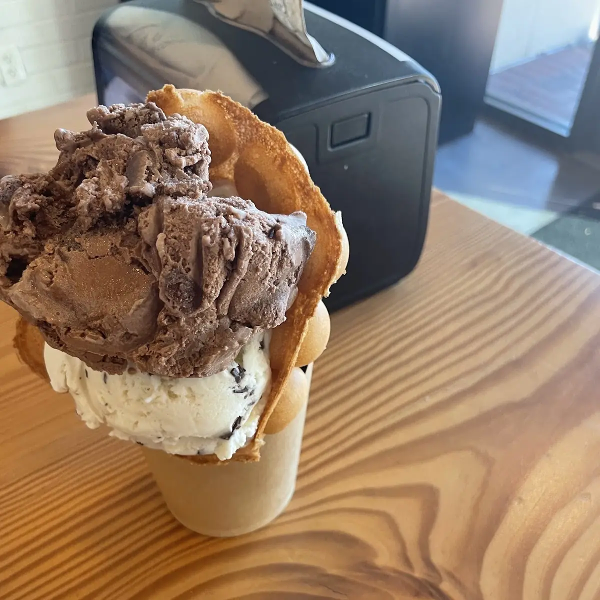 Bubble Waffle with Ice Cream