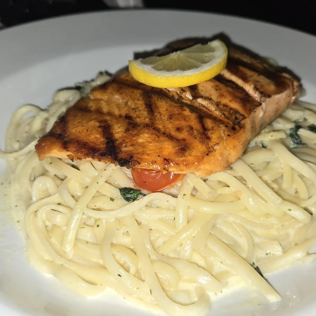 Grilled Salmon & Pasta